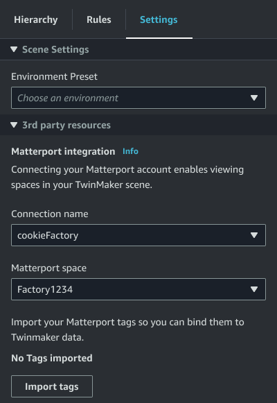 Tab pengaturan dengan tombol Impor tag ditampilkan.